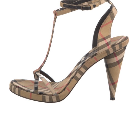 Burberry Tan and Black Strappy Sandals - Picture 3 of 6